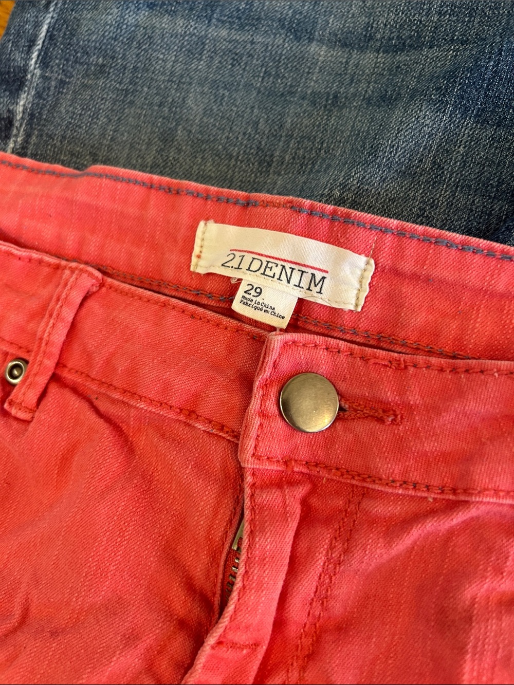 Bundle of Women’s Denim Shorts - Black, Coral, Light Blue - Picture 6 of 9